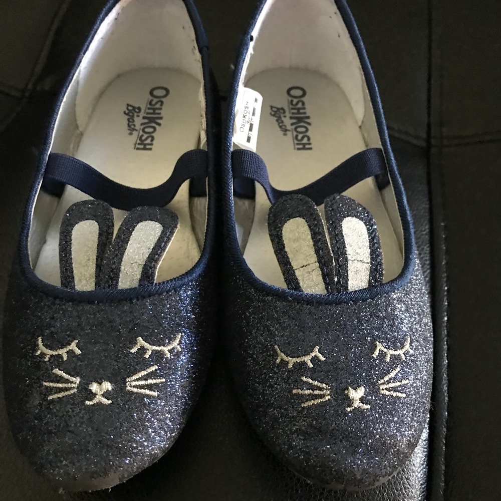 Navy blue glittery toddler shoes